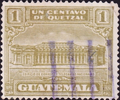 Гватемала 1927 год . Здание Центрального почтамта .
